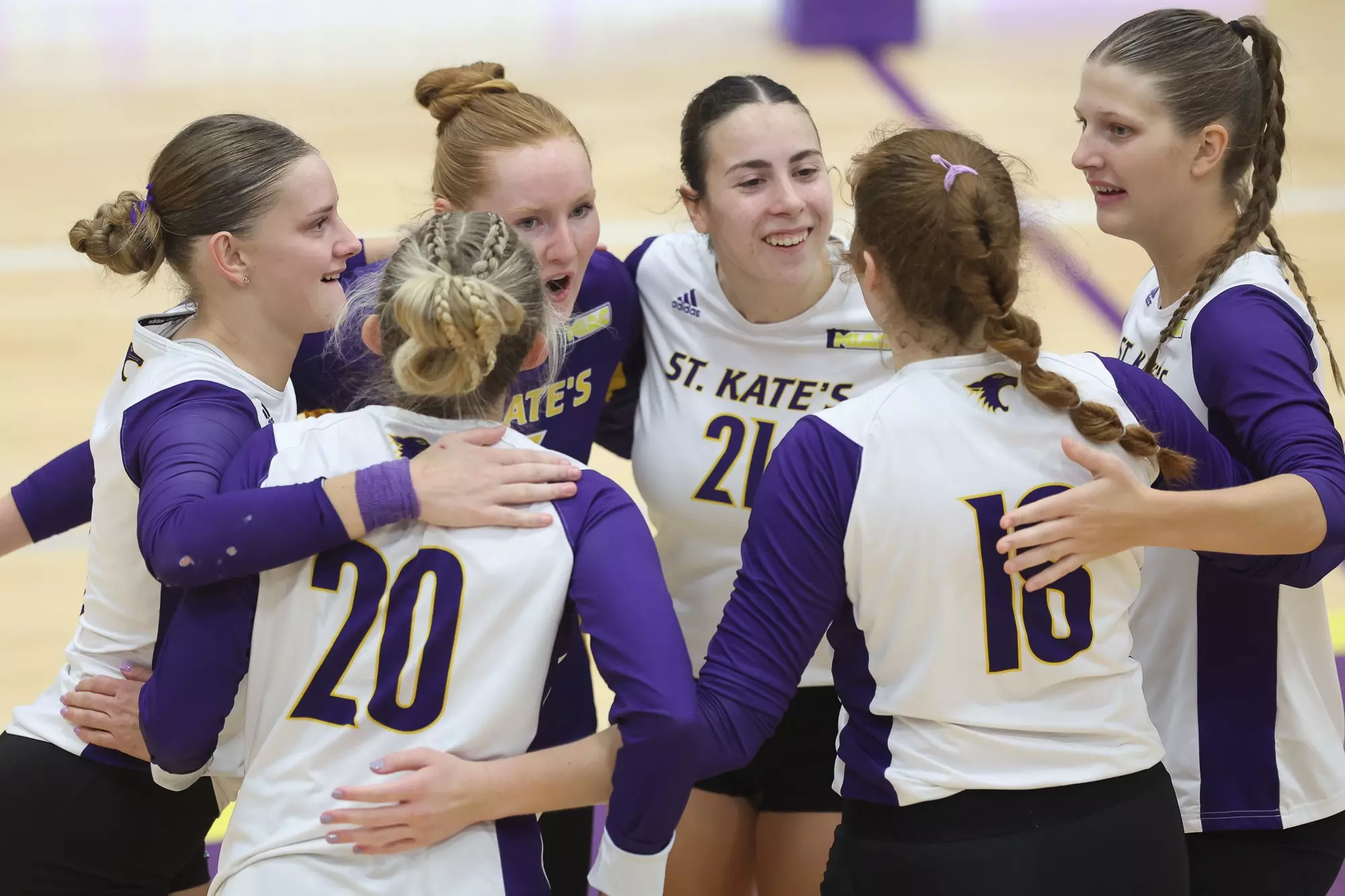 Volleyball team huddle