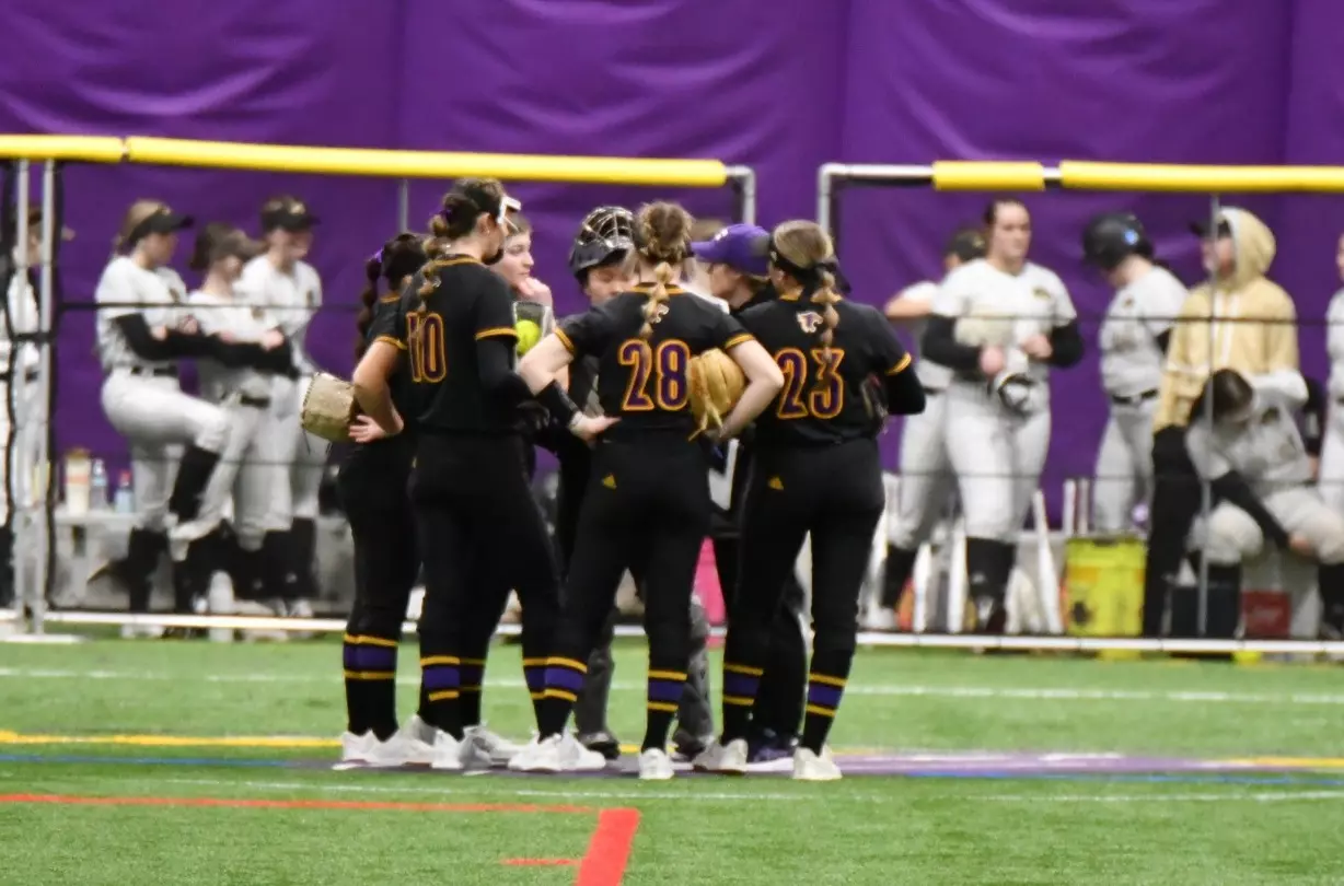 Softball team huddle