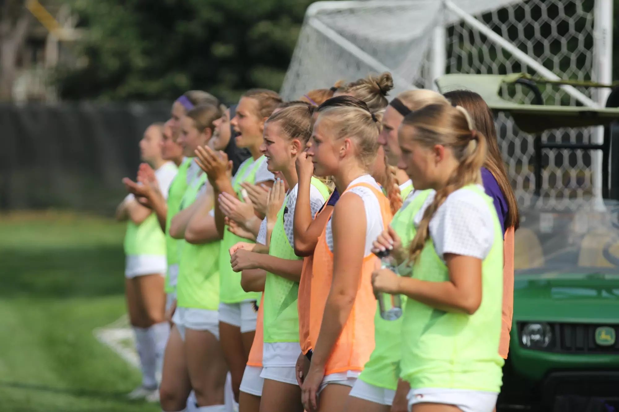 Wildcat soccer team on sidelines