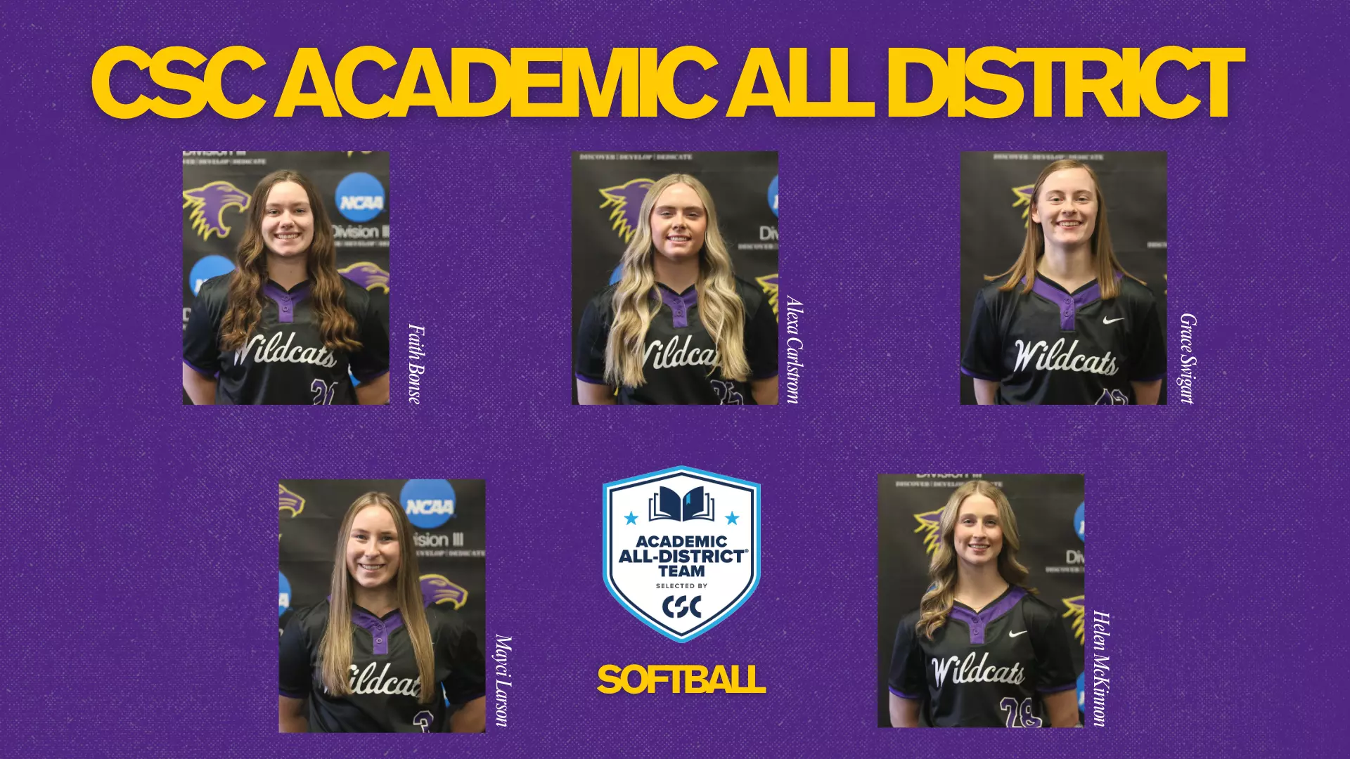 CSC Academic All District Softball